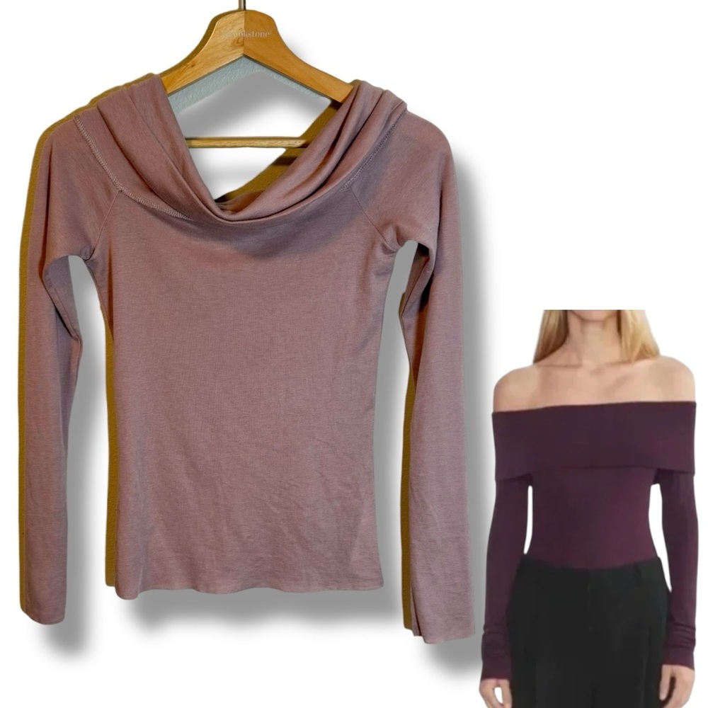 ARITZIA | BABATON Mauve Wool-Blend Off-the-Shoulder Top-Small